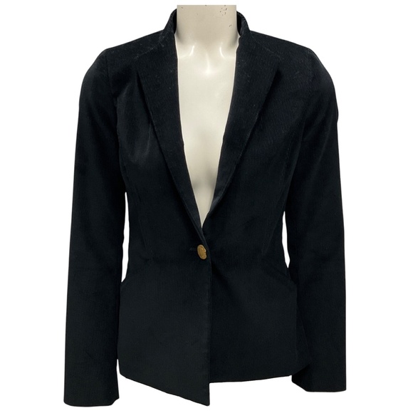 MAISON MAYLE BLACK ITALIAN COTTON CORDUROY BLAZER - Picture 1 of 5